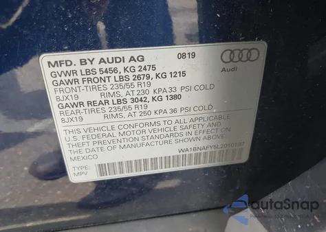 2020 Audi Q5 Premium Plus 45 Tfsi Quattro S Tronic z USA, uszkodzony, nr VIN WA1BNAFY5L2010197